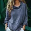 Women's Fashion Casual Spring Autumn Solid Color Print Long Sleeve Blouses & Shirts