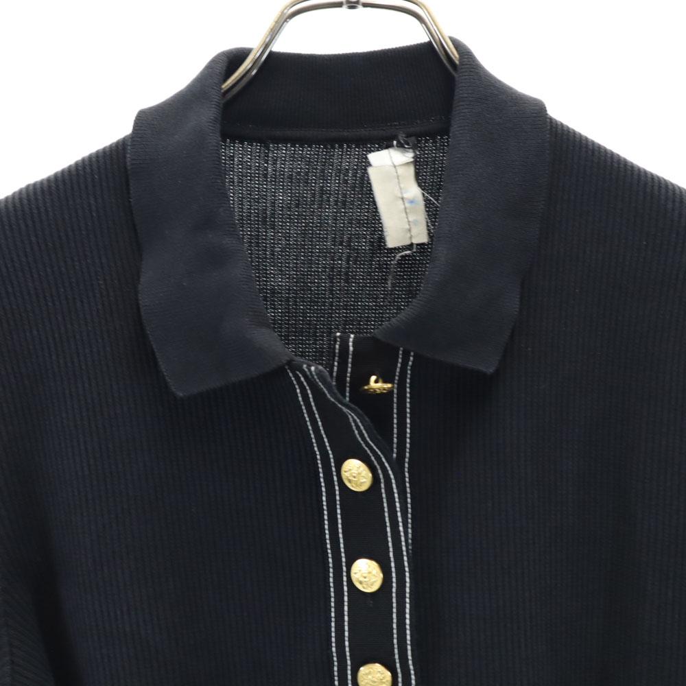 Salvatore Ferragamo Made in Italy Cotton Short sleeve half button sweater Women Used