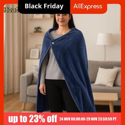 Portable USB Heated Shawl Pad Warm Quick Heating Electric Heated Blanket Soft Comfortable Heating Blanket Winter Supplies