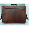 Leather Vintage Messenger Shoulder Men Satchel Laptop Briefcase Bag V Flap