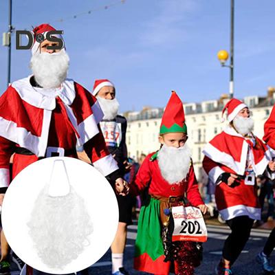 Peluca de barba de Papá Noel, peluca rizada blanca para disfraz navideño, peluca auténtica de estilo Papá Noel para cosplay navideño