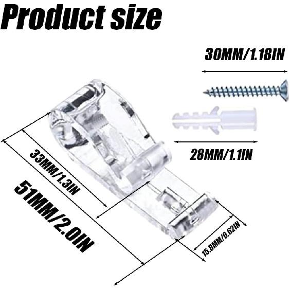 8 Pcs Roller Shade Clear Saftey Chain Retainer and Cord Guide Fixation Hook P Clip, Fixation Hook Bead Chain Tension Device with Screws for Roller