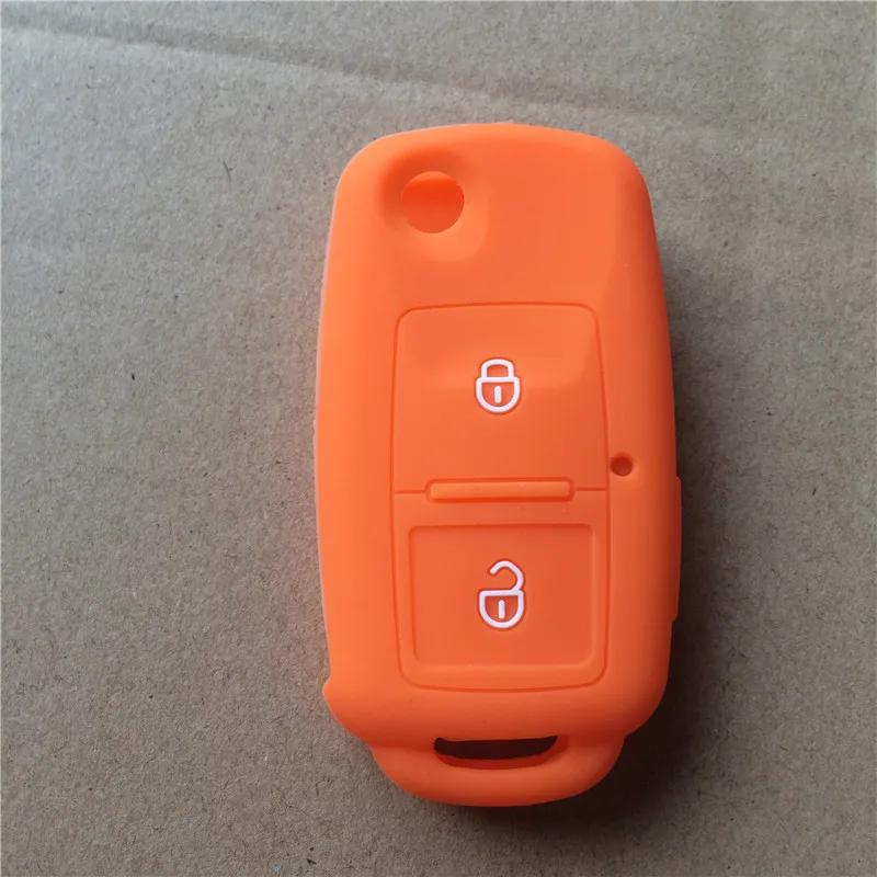 

Silicone Car Key Case Cover for VW Volkswagen Amarok Polo Golf MK4 Bora Jetta Altea California T4 For Seat altea For Skoda помаранчевий