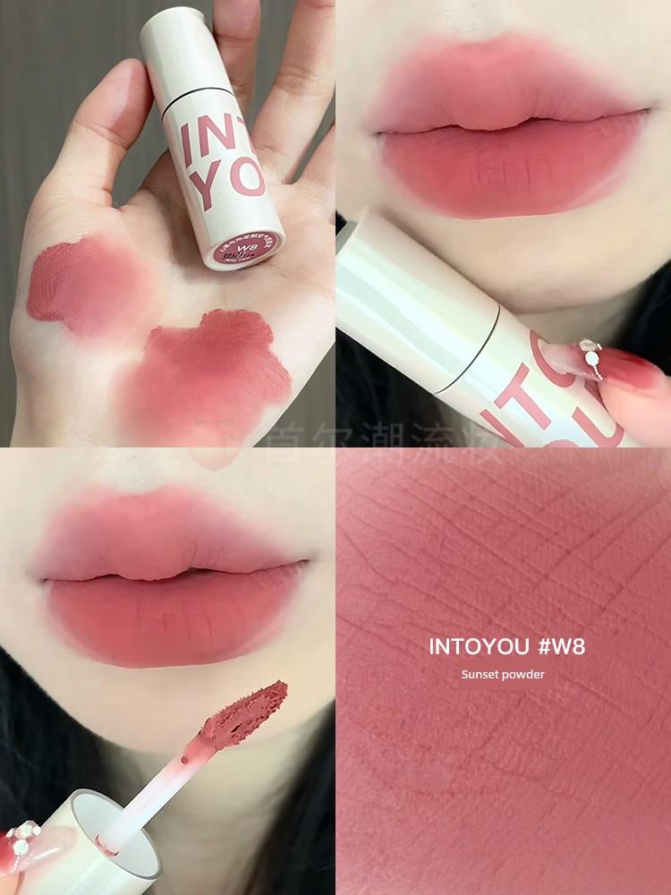 Olive Skin Whitening Lipstick Intoyou Air Lip Mud 2.0 New Version C101 Jumping Peach C103 Lip Gloss with Fine Shimmer