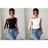 Women's Off Shoulder Sleeveless Top Slim Fit Bow Tie Knit Tee Elegant Solid Casual Blouse