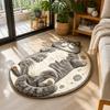 Non-Slip Home Decor Carpet Anti-fouling Cartoon Carpet Soft Cat-Shaped Area Rug  Living Rooms