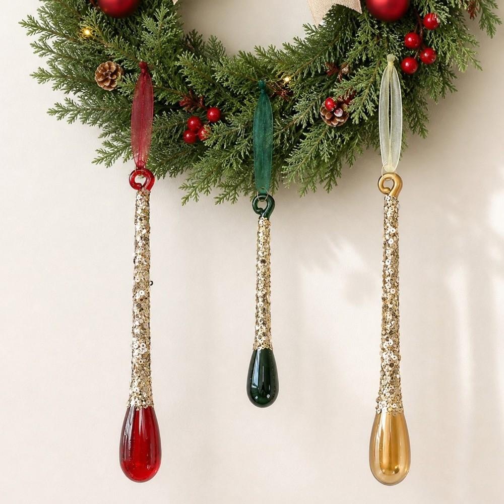 Glittery Christmas Tree Icicle Pendants Crystal Clear DIY Christmas Decoration Holiday Ornament