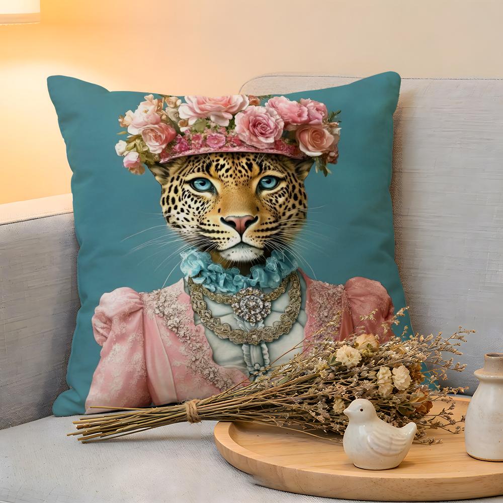 Cushion Cover  Linen  SkinFriendly Soft Decorative Case For Sofa Home Decor European Fashion Leopard Pillow cover