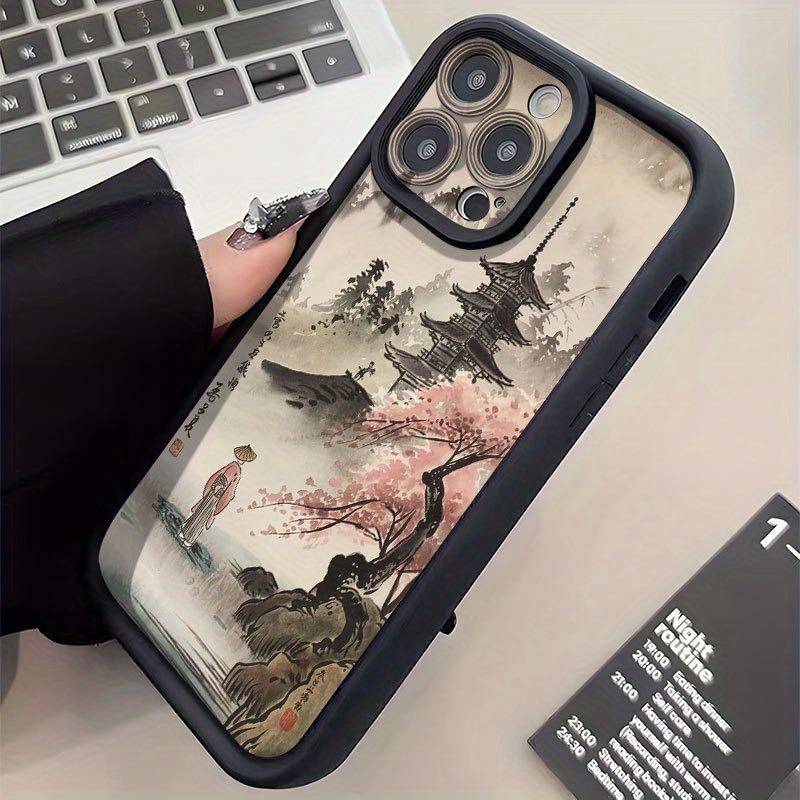 

Cherry Blossoms And Ancient Style Temple Case for iPhone 17 16 15 14 13 12 11 Series Pro Max Plus Double Layer Protection iphone 16