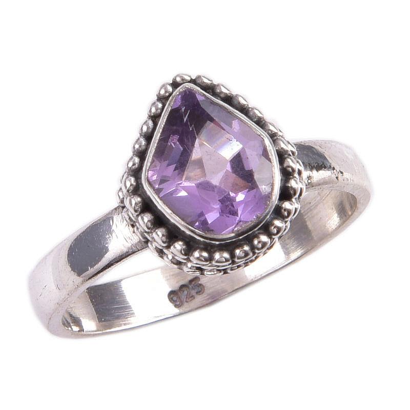 Natural Pink Amethyst Gemstone 925 Solid Sterling Silver Jewelry Ring S.6.5 P7P42
