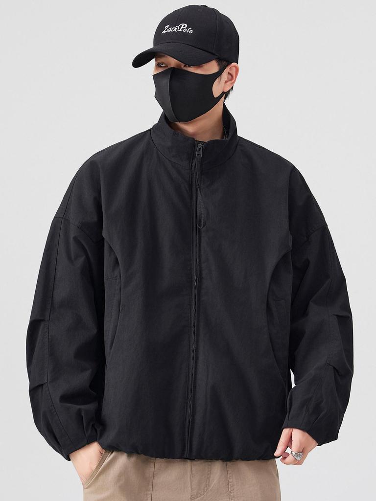 Amerykańska Modna Męska Luźna Kurtka Robocza z Kołnierzem Stójką na Wiosnę i Jesień 2026