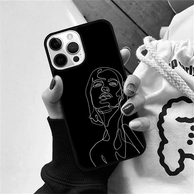 Poster Minimalist Face Artwork Phone Case Cover For iPhone 17 Air 15 16 Pro Max 14 13 12 11 Pro Max Plus Coque