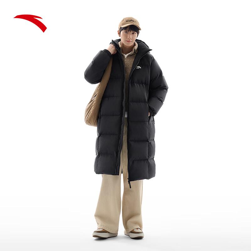 Anta Men s Hooded Long Puffer Down Jacket L
