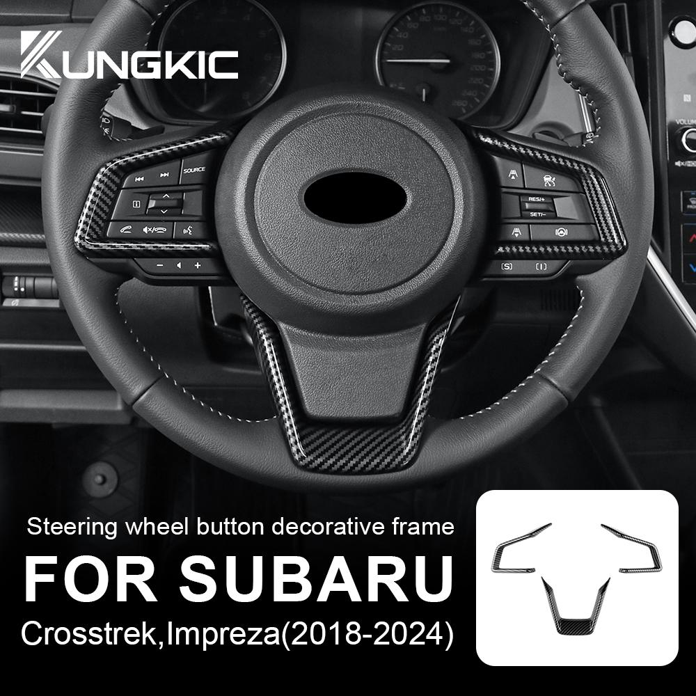 Carbon Fiber Style Steering Wheel Sticker for Subaru Crosstrek Impreza 2018-2024 Interior Accessories
