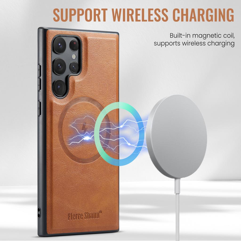 2 in 1 Cards Solt Wallet Leather RFID Wireless Charging Magnetic Case For Samsung Galaxy S24 Ultra S23 Plus S22 Kickstand Cover