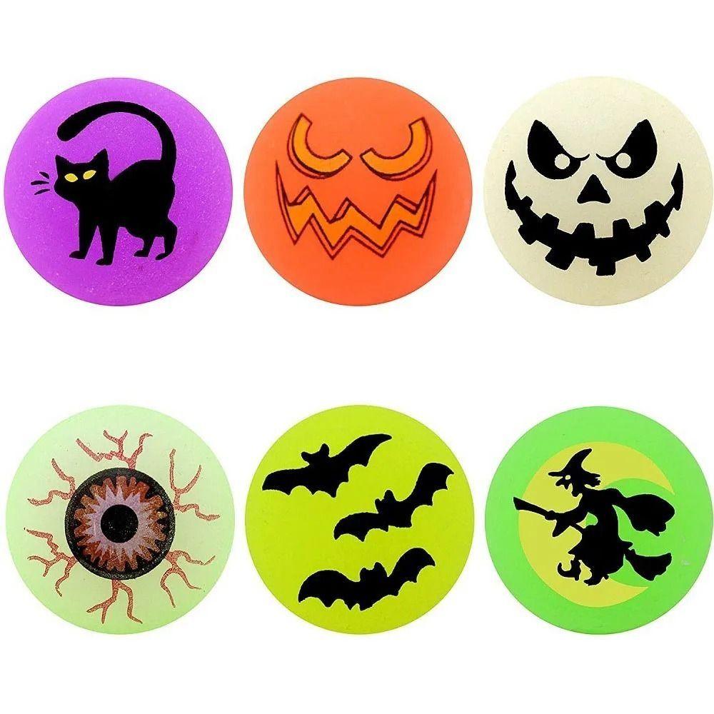 10pcs/set Stretchy Eyeballs Bouncy Eyeball Scary Luminous Bouncy Balls  Halloween Theme