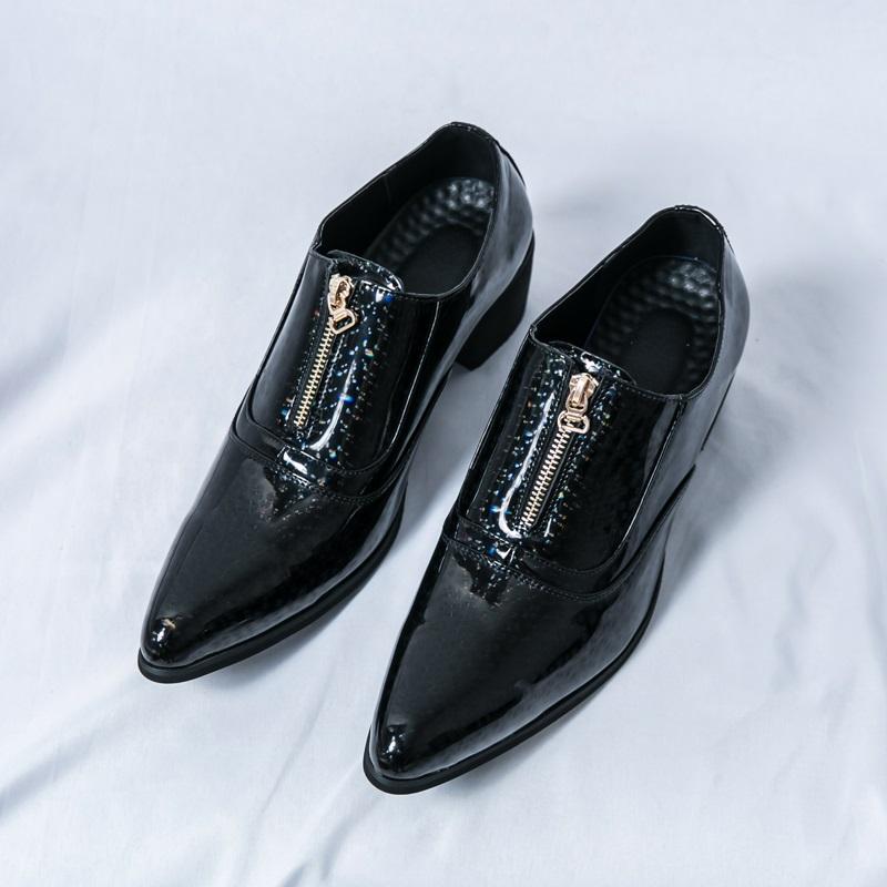 Fashion Fashion Men's Wedding Dress Patent Leather Shoes Male Gold Blue Black Prom Punk Rock Homecoming Oxfords Footwear Zapatos Hombre