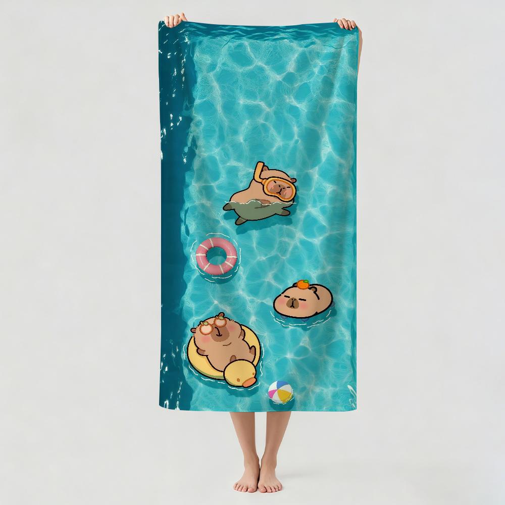 Cartoon cute Capybara Towel Drying Bath Towel Applicable To Light Swimming Camping Yoga Beach Out