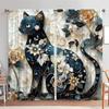 2pcs Elegant Printed Cat Printed Curtains   Shade and Privacy Protection   Suitable for Decorating Various Rooms