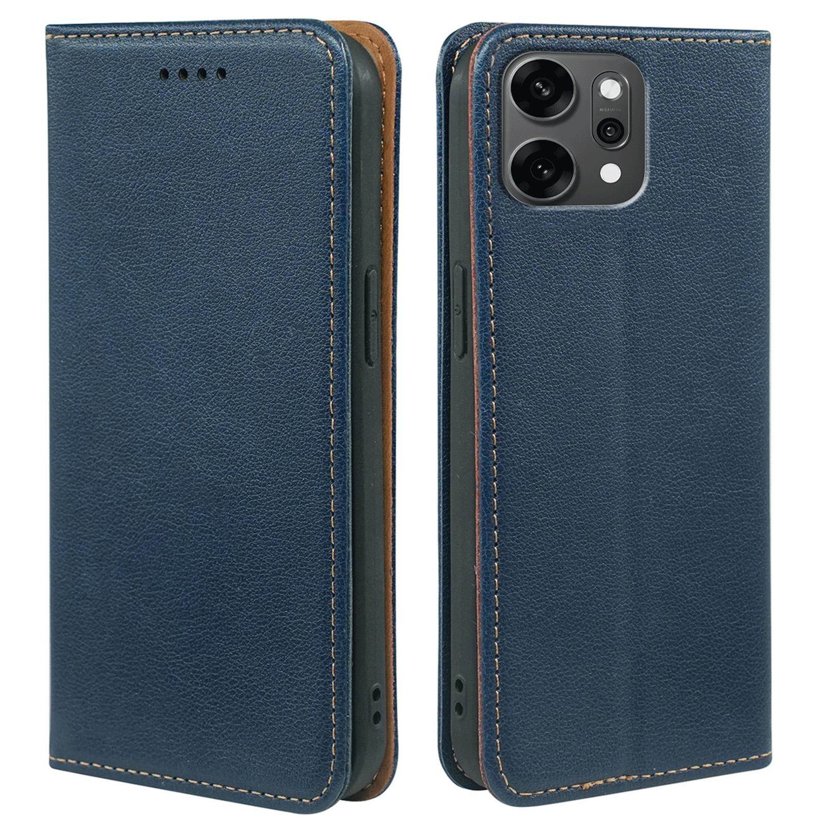 

For Oppo Reno14 Pro 5G (Global) Case Wallet RFID Blocking Leather Phone Cover Strong Magnetic Closure Blue