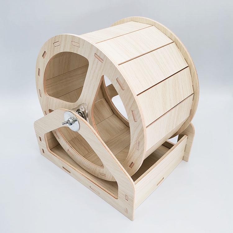 Solid Wood Double-Layer Hamster House with Swing & Seesaw