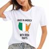 Irland Klee Unisex Baumwoll-T-Shirt, Premium-Baumwoll-Druck, St. Patrick's Day Kleeblatt Grafik-T-Shirt, Langlebig, Lässig & Modisch, Glücks-T-Shirt