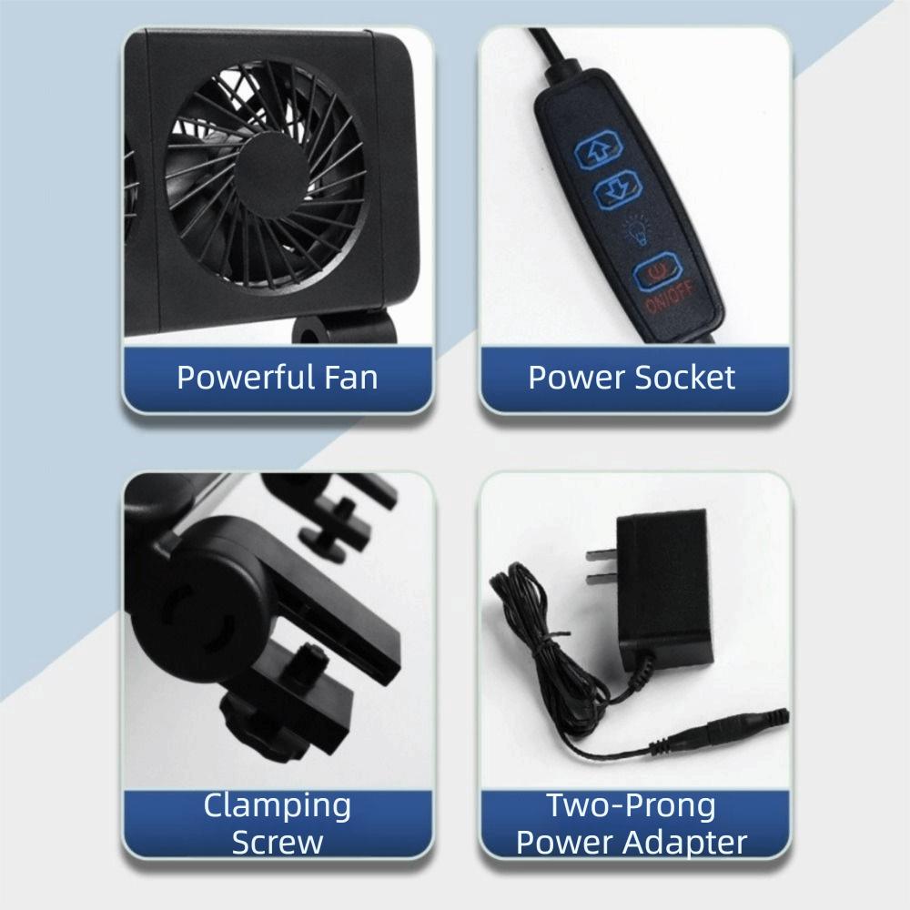 Wall Mounted Heat Dissipation Fan 1/2/3/4/5/6 Heads Fish Tank Cooler Aquarium Wall Fan  Summer