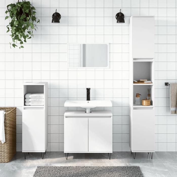 VidaXL Armoire de salle de bain blanc 58x33x60 cm bois d'ingénierie 831580