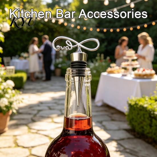 Home Bar Essentials Decorative Wine Bottle Stoppers, Reusable Alloy Corks, Secure Seal Sealing Cork for Party Stopper Red Preservation In Kitchen