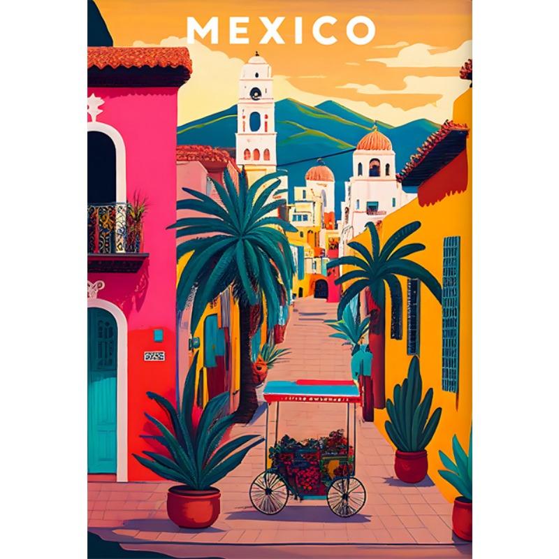 Modern Cactus Mexico Humanities Travel Landscape City Street Girls Posters Canvas Prints Art Abstract Mural Home Decor Wall Art