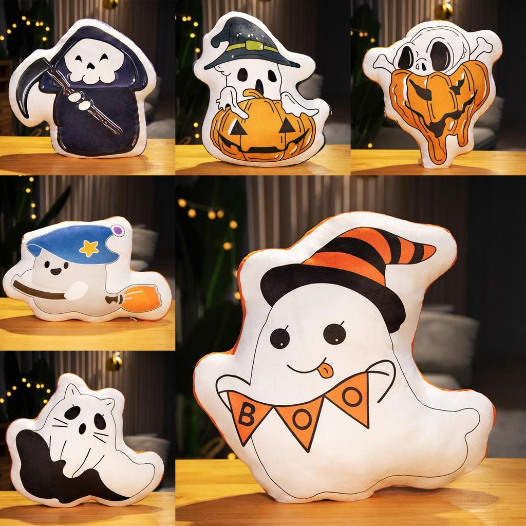 Halloween Spook Pluche Kussen Met Grappige Demon Print Voor Feestdecoraties En Cadeau-ideeën