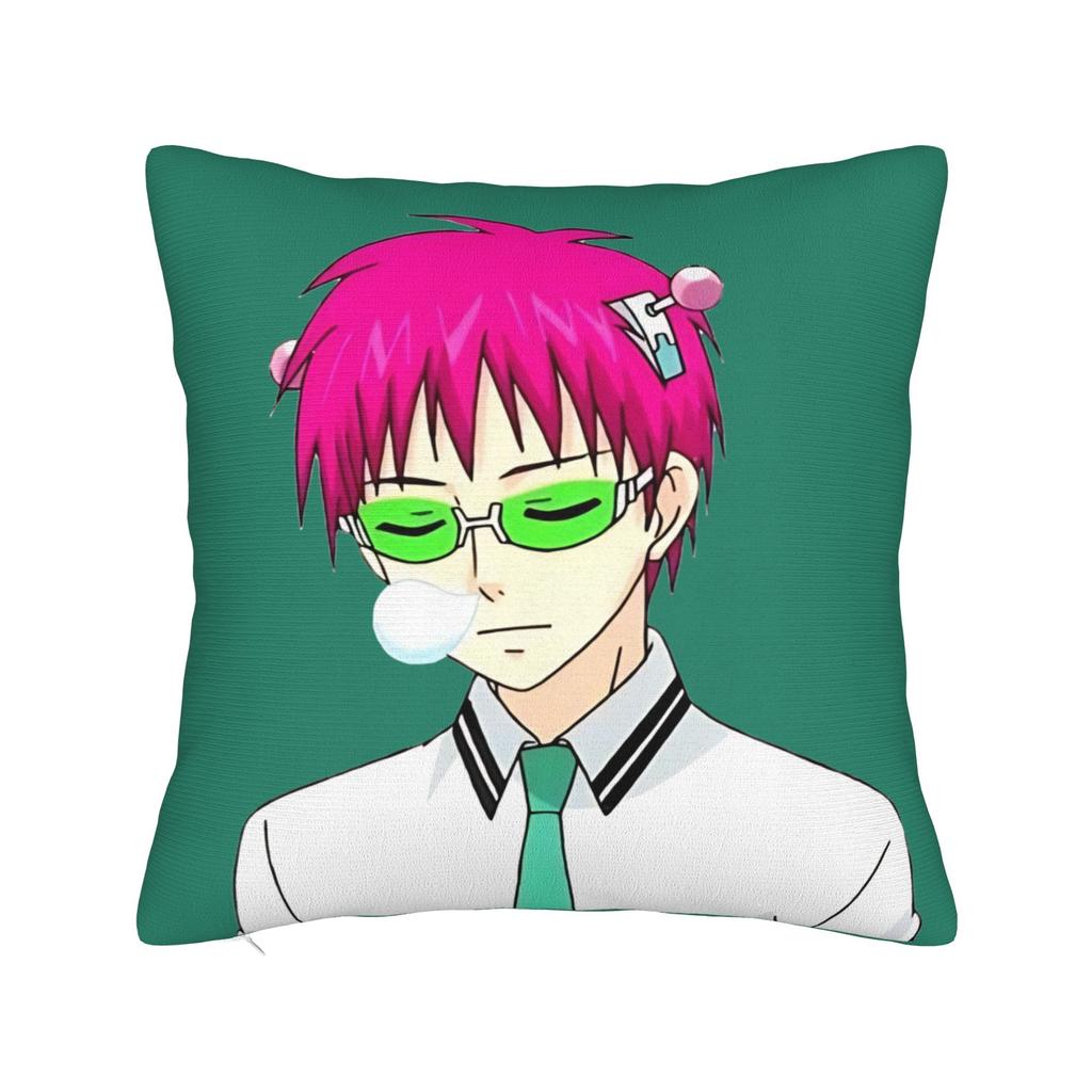 Saiki Kusuo Yare Yare Square Pillow Case  Cushion Cover Vintage Zipper Decor Throw Pillow Case Cover for Home 45x45cm