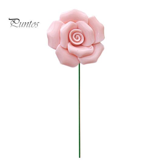 Ceramic Flower with Stem Realistic Handcrafted Artificial Home Colorful Blossom Decoration Office Living Room Vase Fake Simulation Decor