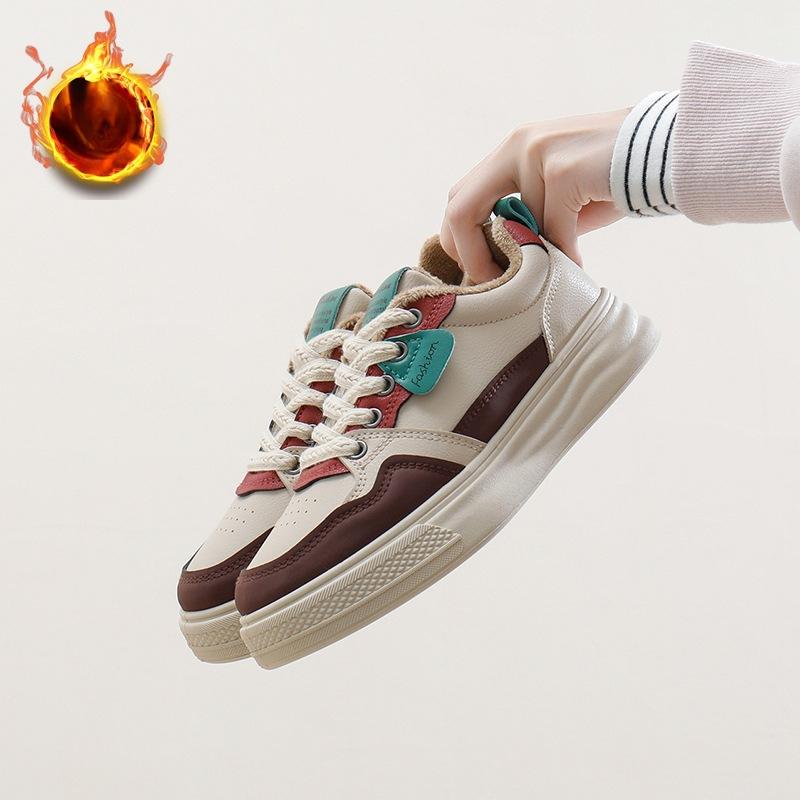 

Женские зимние повседневные кроссовки на толстой платформе с подкладкой из искусственного меха, нескользящие кроссовки для ходьбы со шнуровкой, теплые кроссовки для бега и тенниса с подкладкой из флиса для женщин 40 красный