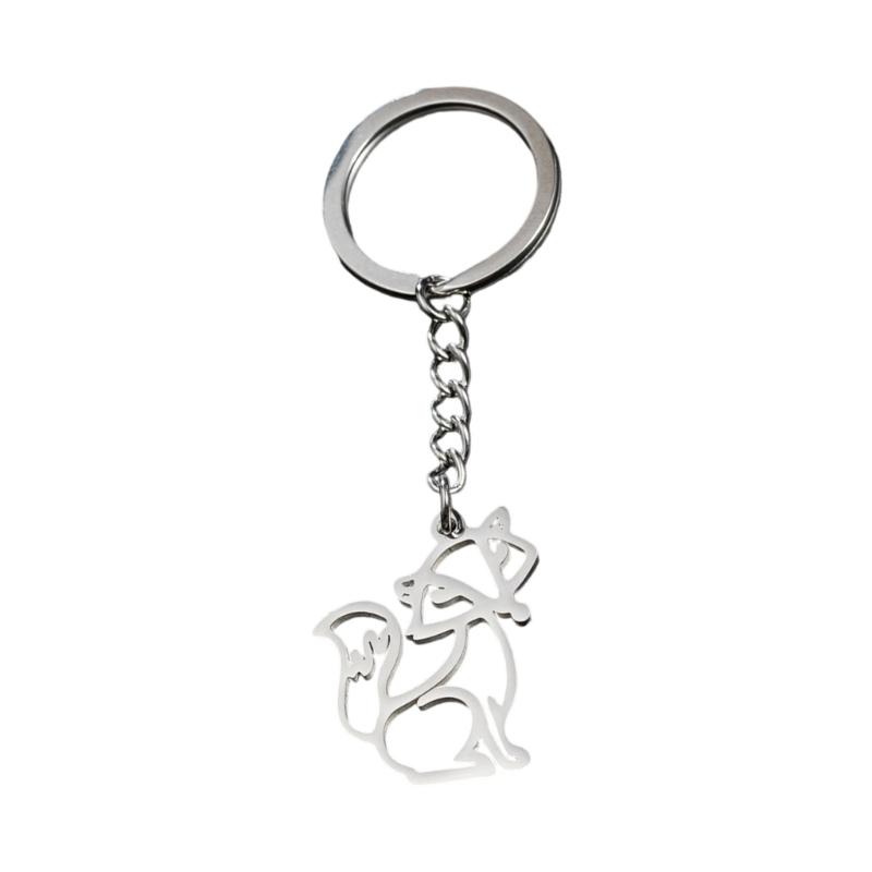 Unique Animal Pendant Keychain Stainless Steel Jewelry Gift Ornament For Women Best Friend Souvenir Birthday