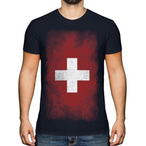 

Switzerland Faded Flag T-Shirt Top Schweiz Suisse Switzerland Swiss Switzerland XL