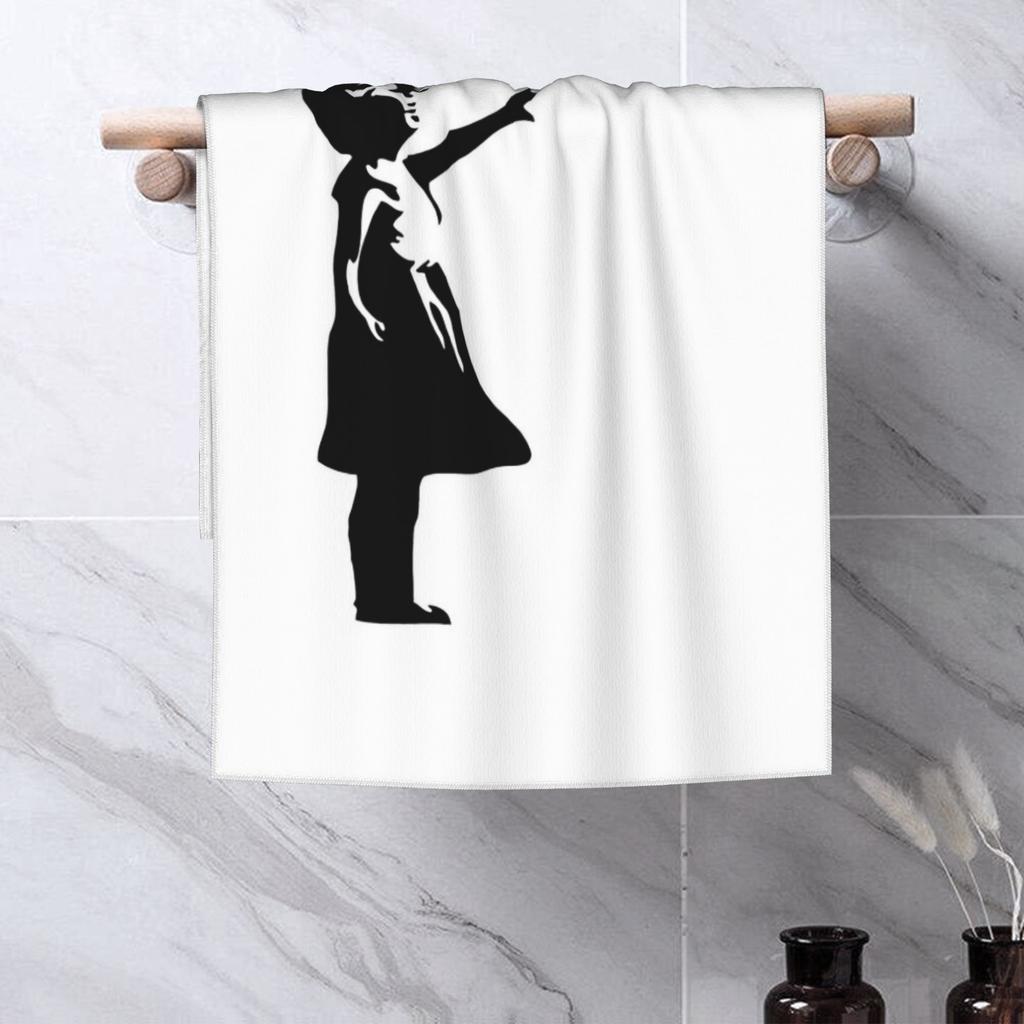Ethereum X Banksy Balloon Girl Soft Face Towel Quick Dry Pool Bath Cotton Towels Breathable