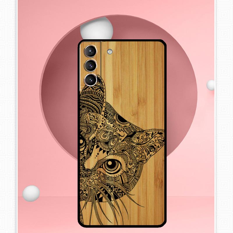 Natural Bamboo Wood Pattern Print Case For Samsung Galaxy S25 Ultra S20 S21 S22 S23 S24 Ultra S9 S10 Plus S25 FE Cover Funda
