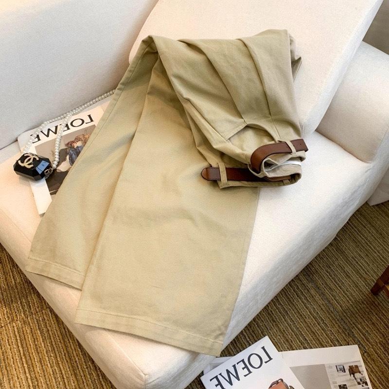 Apricot High-Waist Pleated Wide-Leg Jeans for Girls - Summer American Style