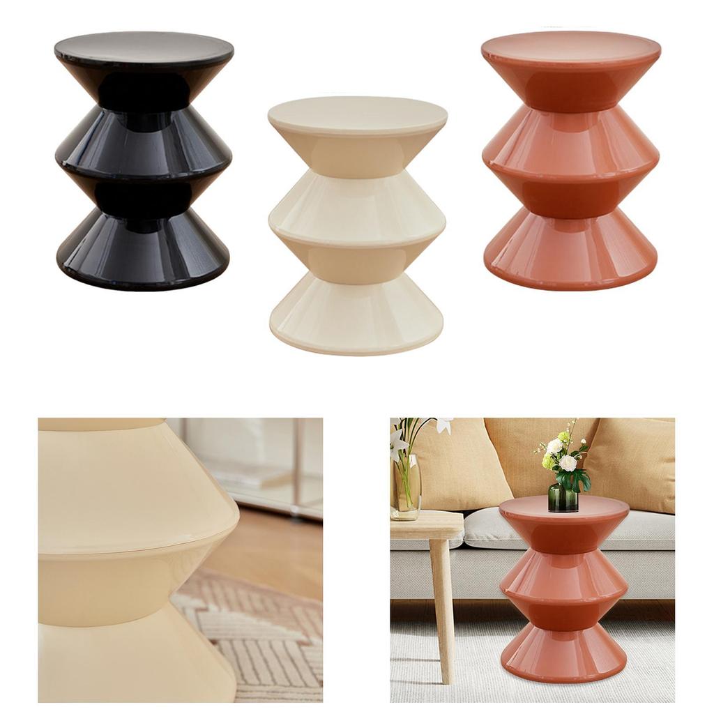 PP Hourglass Shape Stool As Bedside End Table, Space Efficient Entryway Bench