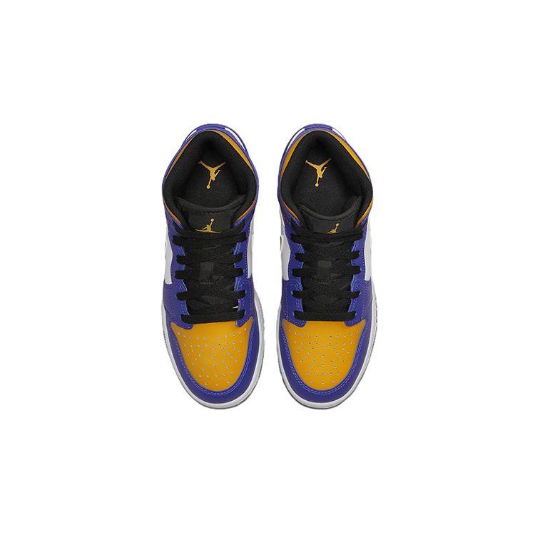 Air Jordan 1 Mid GS Lakers Fialová Žlutá DQ8423-517