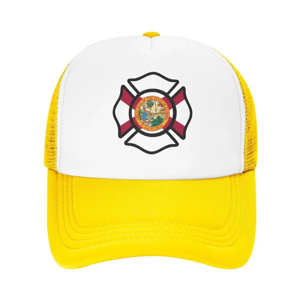 Florida Firefighter Maltese Cross Sport Mesh Baseball Caps For Mens  Camping Female Beach Sun Hat Trucker Cap