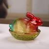 Vintage Glass Rabbit Candy Dish With Lid, Colorful Crystal With Lid Funny Candy Jars For Dessert