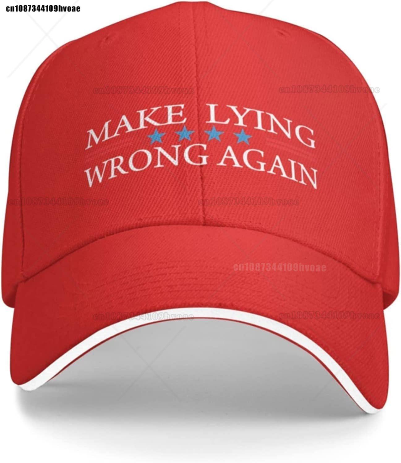 Make Lying Wrong Again Hat for Unisex Baseball Hat Fashionable Cap One Size
