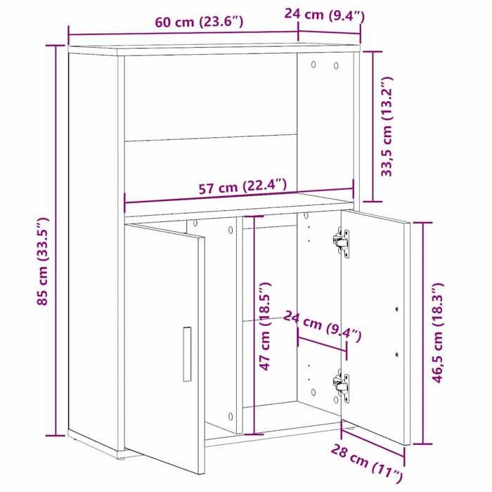 VidaXL Bookcase Sonoma Oak 60x24x85 Cm Engineered Wood, Bookshelf, Storage Rack, Book Stand 860411