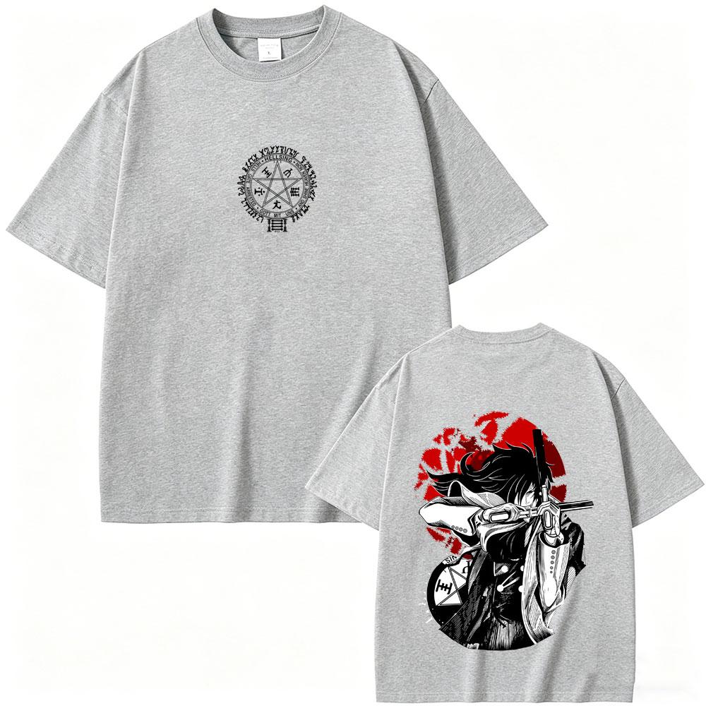 Anime Hellsing Yumie Takagi Graphic Tshirt Vampire Alucard Merch T Shirts Unisex Women Gothic Unisexga Oversized Short Sleeve Tshirt
