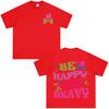 Be Happy Lift Heavy Colorful Bubble Font Dumbbell Smile Graphic TShirt Tees Unisex Unisex Aesthetic Trend Fashion Cotton Tshirts
