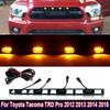 Car Smoke Lens Amber Front Bumper Hood Grille LED Lights For Toyota Tacoma TRD Pro 2012 2013 2014 2015 4pcs Front Grill Lamps