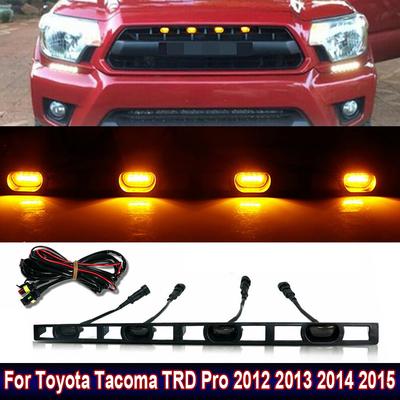 Lentila de fum auto chihlimbar pentru bara de protectie fata grila lumini LED pentru Toyota Tacoma TRD Pro 2012 2013 2014 2015 4 buc.