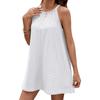 Estivo Nuovo Colore Unico Scollo all'americana Abito a Spallina Larga Morbido Casual Girocollo Vestito da Sole per Donne Tempo Libero Ingrosso